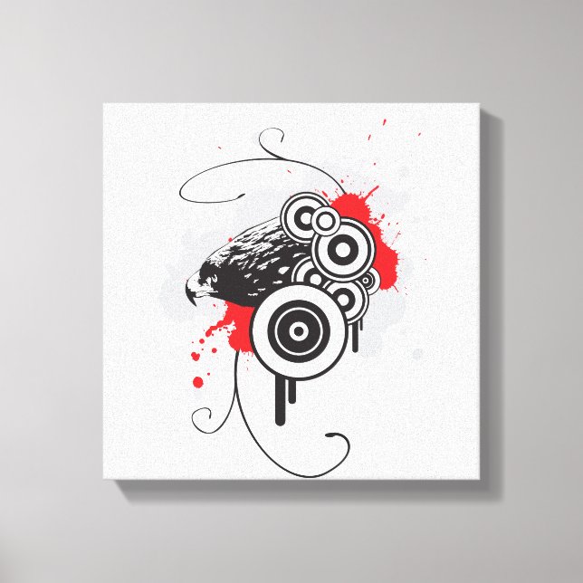 Toile Abstraite enrobée d'aigle (Recto)