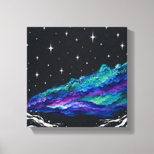 Toile abstraite étoilée de galaxie Art mural