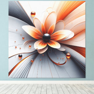 Toile abstraite flore murale art