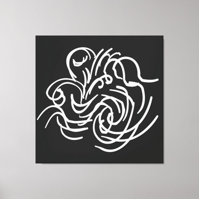 Toile Abstraite ligne géométrique blanche moderne (Recto)