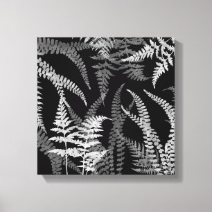 Toile Abstraite moderne Black White Fern