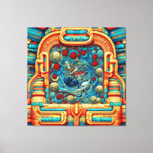 Toile Abstraite Prêtre Rose Witchy Colorful AI Art