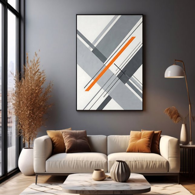 Toile Accent géométrique minimaliste orange (Créateur téléchargé)