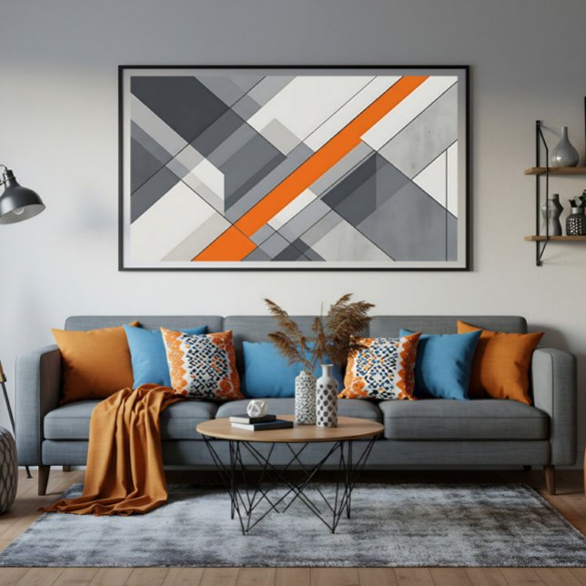 Toile Accent Orange Abstrait Moderne (Créateur téléchargé)