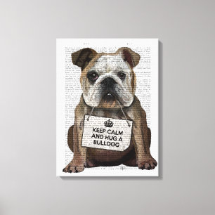 Toile Accrochez un Bulldog