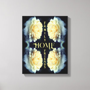 Toile Accueil Rose Jaune Mots Inspirationnels Abstraits