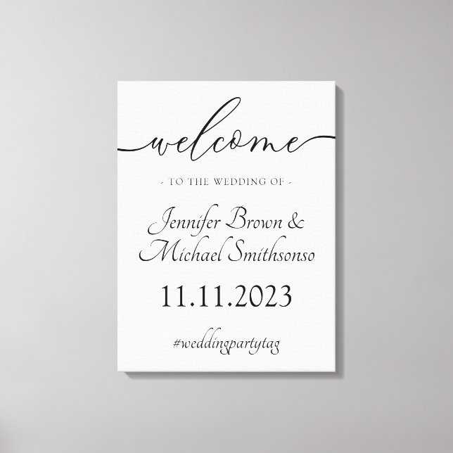 Toile Accueil signature mariage simple décoration minima (Recto)