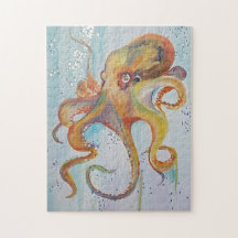 Toile acrylique octopique du puzzle par JP Denyer