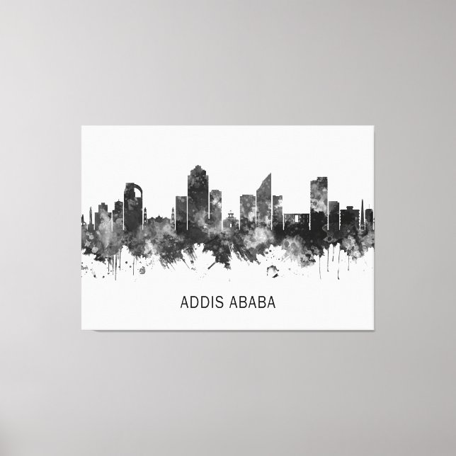 Toile Addis-Abeba Ethiopie skyline BW (Recto)