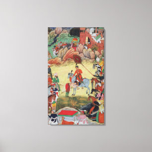 Toile Adham Khan rendant hommage à Akbar chez Sarangpur