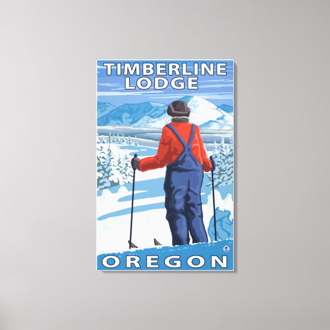 Toile Admirant Skier - Timberline Lodge, Oregon (Recto)