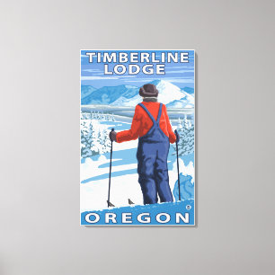 Toile Admirant Skier - Timberline Lodge, Oregon