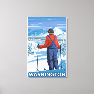 Toile Admirant skieur - Washington