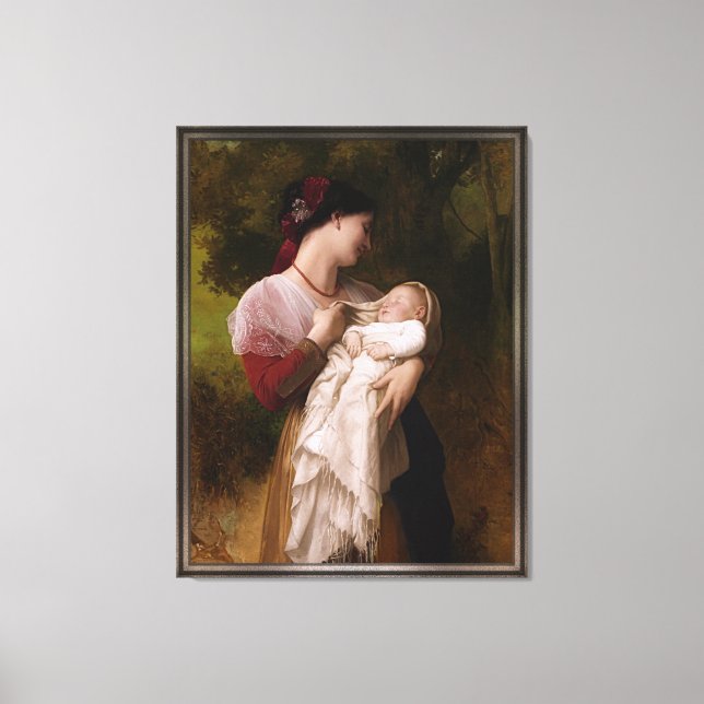 Toile Admiration maternelle par William Adolphe Bouguere (Recto)