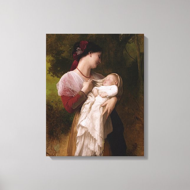 Toile Admiration maternelle par William Adolphe Bouguere (Recto)