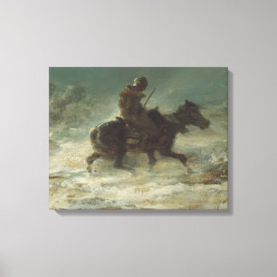 Toile Adolphe Schreyer - Homme avec Lance à travers