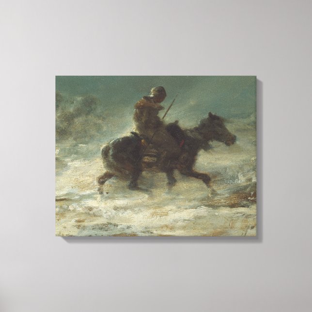 Toile Adolphe Schreyer - Homme avec Lance à travers (Recto)