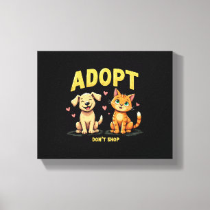 Toile Adoptez, Ne Faites Pas D'Achats - Sauvetage D'Anim