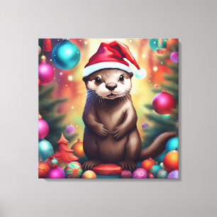 Toile adorable Otter de Noël