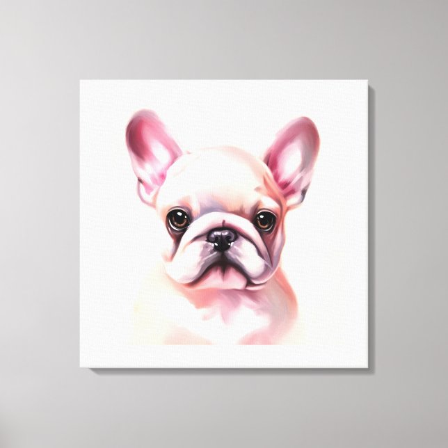 Toile Adorable peinture de bulldog française (Recto)