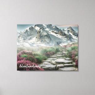 Toile Adventure Await Beautiful Mountains Randonnée Trai