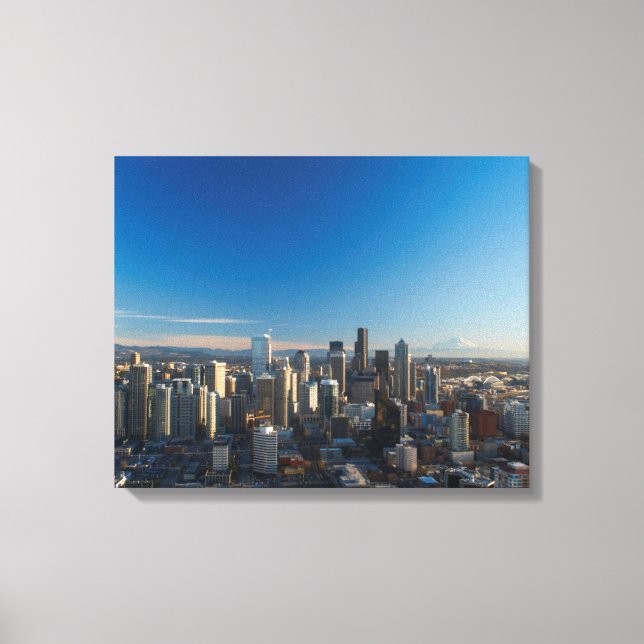 Toile Aerial view of Seattle city skyline (Recto)