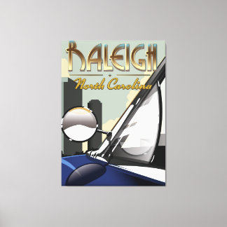 Toile Affiche automobile vintage Raleigh North Carolina
