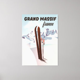Toile Affiche d'art du Grand Massif france ski.
