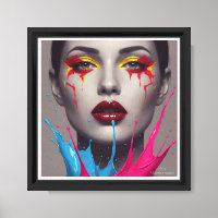 Affiche d'art facial féminin Impact Vivid