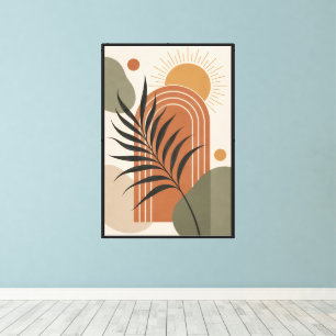 Toile Affiche d'art Moderne Boho à feuille de palmier