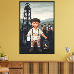 Toile Affiche de bébé victorien - Thème amusant de mineu