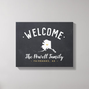 Toile Affiche de bienvenue de monogramme de la famille A