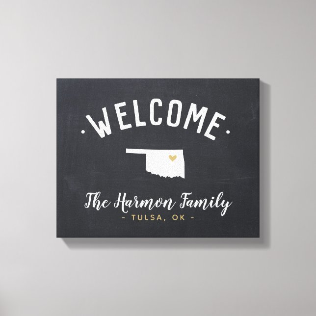 Toile Affiche de bienvenue de monogramme de la famille O (Recto)