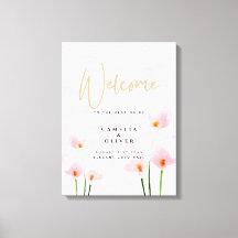 Affiche de bienvenue Mariage Pink Calla Lily