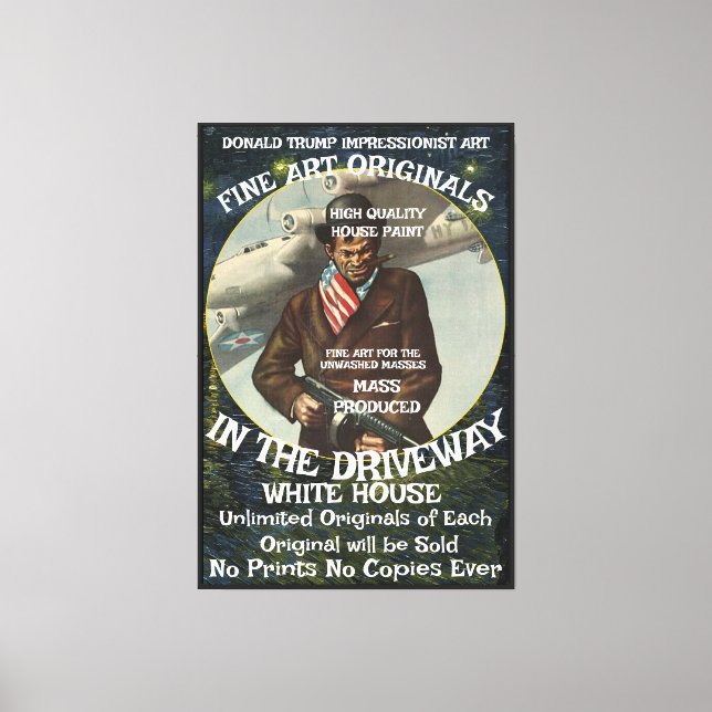 Toile Affiche de campagne de Trump signée originale (Recto)