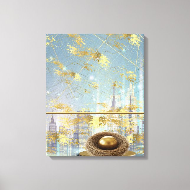 Toile Affiche de carte de Pâques en feuille d'aluminium  (Recto)