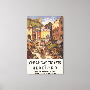 Toile Affiche de chemin de fer de scène du marché