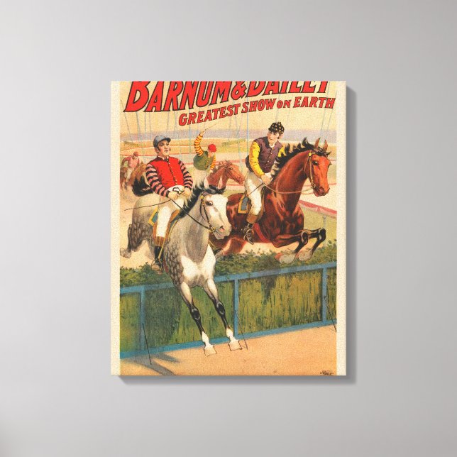 Toile Affiche De Cirque De Jockeys Sur Les Chevaux Qui S (Recto)