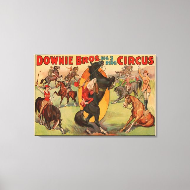 Toile Affiche De Cirque Montrant De Nombreux Chevaux Fai (Recto)