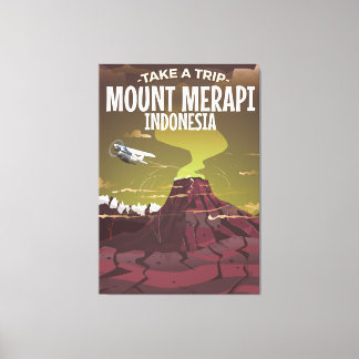 Toile Affiche de dessin animé du Mont Merapi Indonésie v