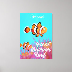 Toile Affiche de dessin animé sur le poisson clown de la