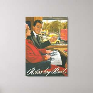 Toile Affiche de détente des chemins de fer britanniques