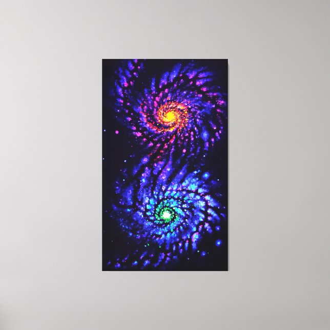 Toile Affiche de galaxies colorées (Recto)