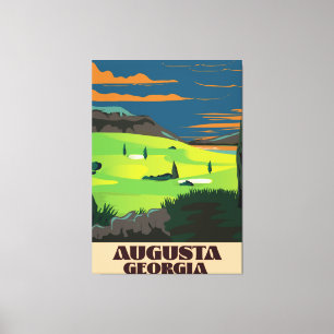 Toile Affiche de golf d'Augusta Géorgie