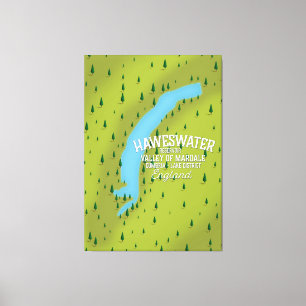 Toile Affiche de la carte de voyage du réservoir Haweswa