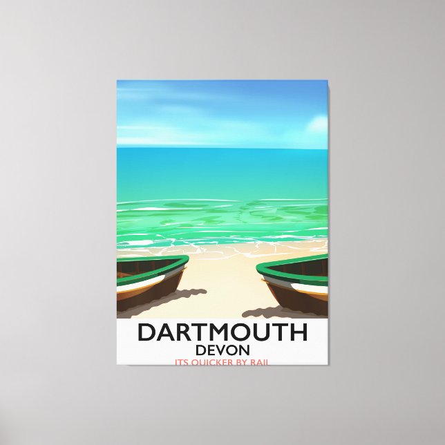 Toile Affiche de la plage de Dartmouth Devon (Recto)