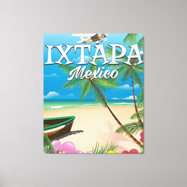 Toile Affiche de la plage d'Ixtapa au Mexique (Recto)