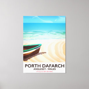 Toile Affiche de la plage galloise de Porth Dafarch, Ang