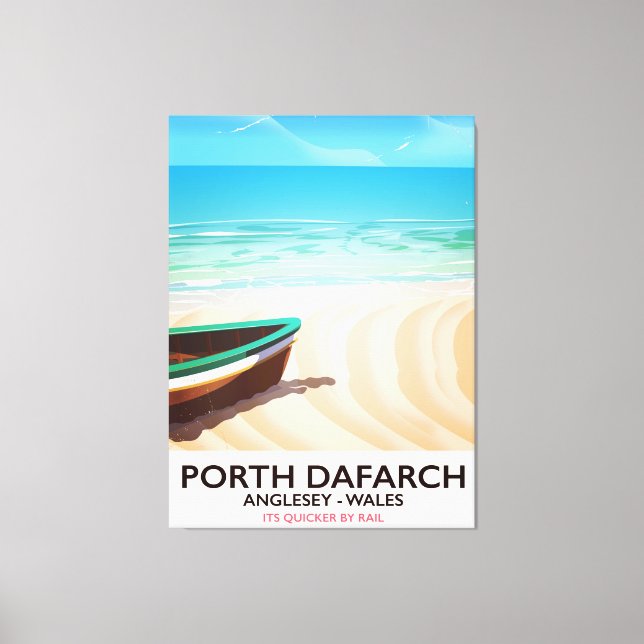 Toile Affiche de la plage galloise de Porth Dafarch, Ang (Recto)
