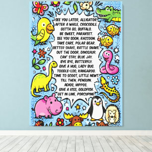 Toile Affiche de la rime See You Later Alligator – Joli 